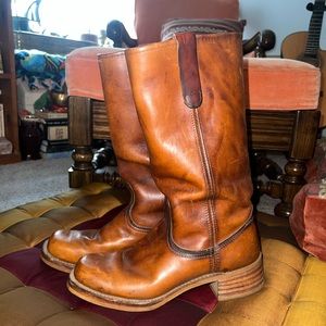Vintage Cognac Leather Campus Boots (Frye Dupe)